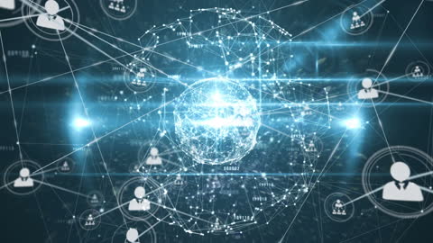 Digital Globe Network Connections Illuminating Global Connectivity