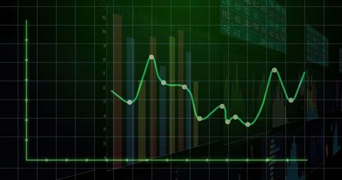Futuristic Data Visualization Graph Vector Rising Trend
