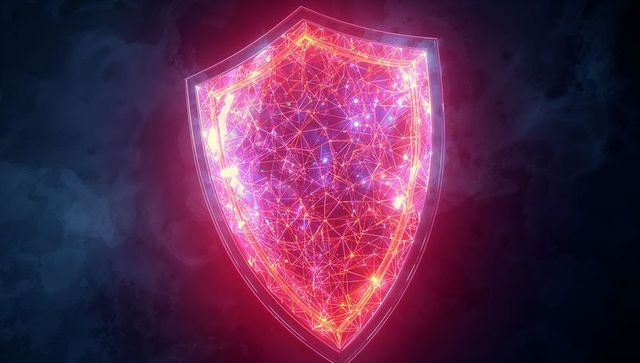 Glowing holographic shield in virtual cyber space
