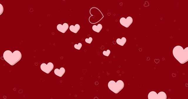 Floating Hearts on a Red Background for Valentine's Day - Download Free Stock Images Pikwizard.com