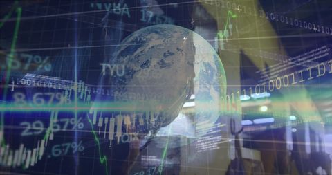 Global Technology and Digital Data Interface Overlay - Download Free Stock Images Pikwizard.com