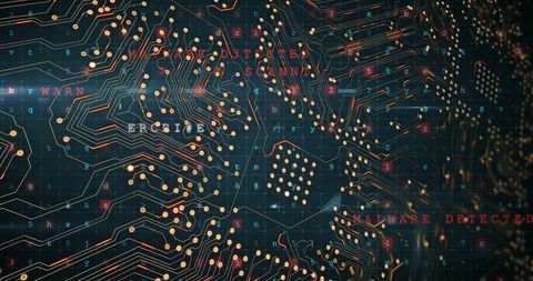 Abstract Digital Circuit Design Highlighting Malware Detection - Download Free Stock Images Pikwizard.com