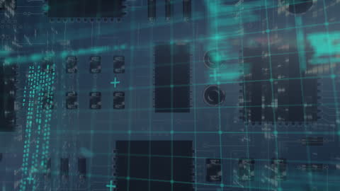 Digital Data Processing With Tech Circuit Overlay