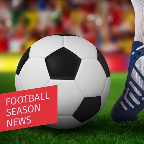 football season news displayed with soccer ball and player's foot - Download Free Stock Templates Pikwizard.com
