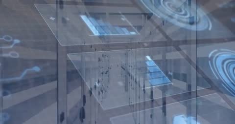 Futuristic Digital Data Visual Overlay in Server Room