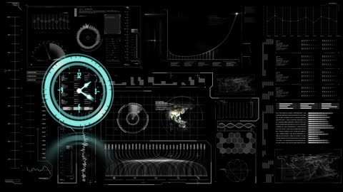 Futuristic Digital Interface with Rapid Time Progression