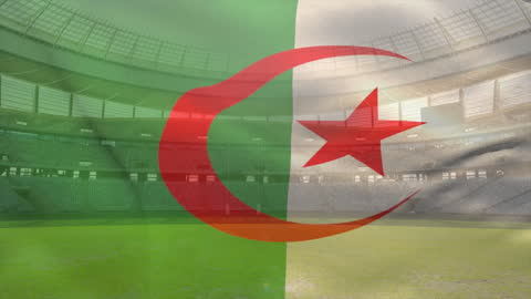 Virtual Animation of Algerian Flag Overlaying Stadium