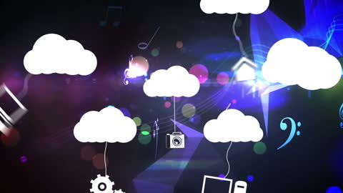 Digital Cloud Interface with Dynamic Music Notes