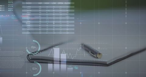 Digital Finance Analysis with Pen and Notebook - Download Free Stock Images Pikwizard.com