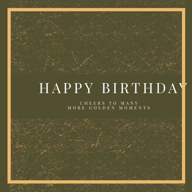 Elegant Golden Happy Birthday Greeting Card - Download Free Stock Templates Pikwizard.com