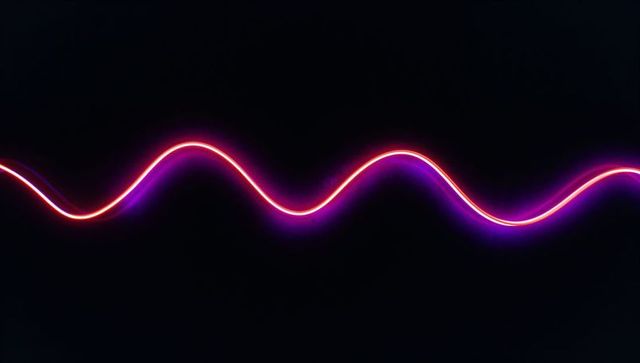 Futuristic Neon Wave on Dark Background