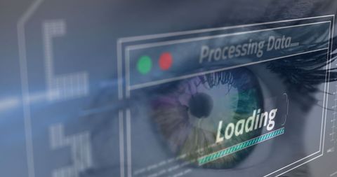 Digital Interface Over Female Eye during Data Processing - Download Free Stock Images Pikwizard.com