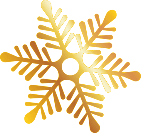 Golden snowflake design on transparent background gle aming with elegance
