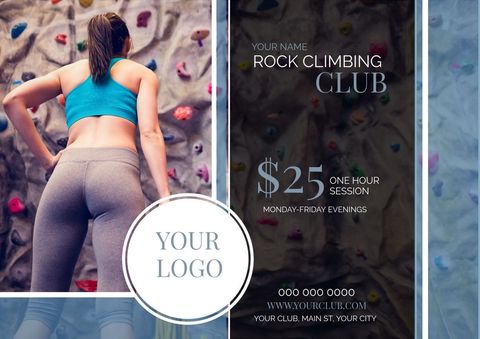 dynamic rock climbing promotion flyer - Download Free Stock Templates Pikwizard.com