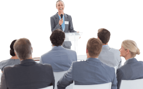 transparent businesswoman presenting to audience - Download Free Stock Videos Pikwizard.com
