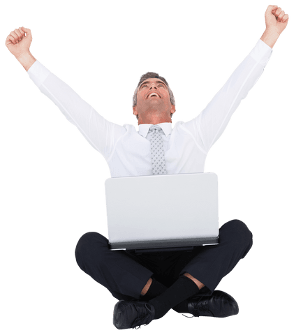 Triumphant Businessman with Transparent Background - Download Free Stock Videos Pikwizard.com