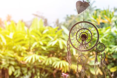Dreamcatcher Hanging Outdoors with Tropical Background