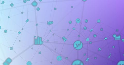 Network Connections with Digital Icons on Purple Gradient Background - Download Free Stock Images Pikwizard.com