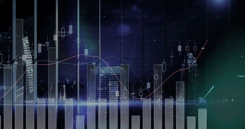 Digital Analytics Data Futuristic Nighttime Cityscape