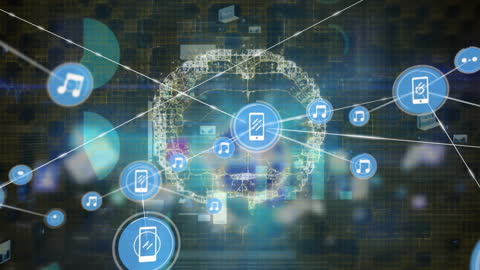 Digital Network and Data Processing within Human Brain Animation