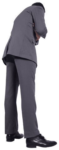 Transparent Businessman Pensive Pose with Formal Attire