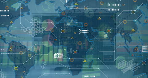 Global Data Processing Over Digital World Map Interface