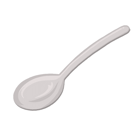 Spoon featuring smooth gradients on transparent background