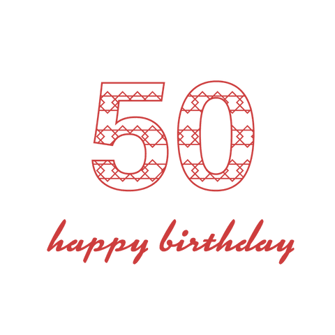 Transparent Red 50 Design with Pattern for Birthday Celebrations - Download Free Stock Videos Pikwizard.com
