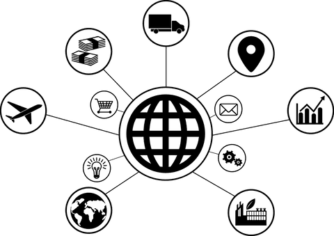 Digital black network illustration on transparent background