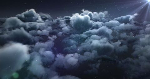 Surreal Night Sky with Moving Clouds and Light - Download Free Stock Images Pikwizard.com