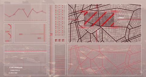 digital data interface overlooking cityscape - Download Free Stock Images Pikwizard.com