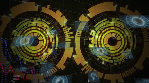 Abstract Futuristic Digital Interface Display