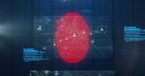 Digital Fingerprint Security Concept with Global Networking - Download Free Stock Images Pikwizard.com