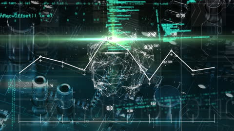 Digital Network Connections on Circuit Background