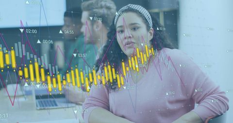 Business Professional Analyzing Data Trends with Colleagues