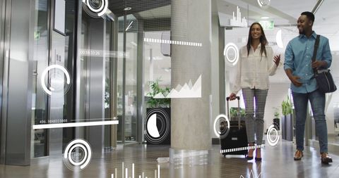 Business Colleagues Discussing in High-Tech Office Environment - Download Free Stock Images Pikwizard.com