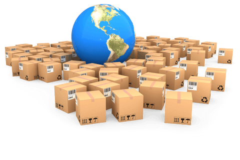 Global Commerce Icon with Boxes and Globe on Transparent Background - Download Free Stock Videos Pikwizard.com