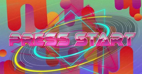Press Start Digital Interface with Vibrant Abstract Background