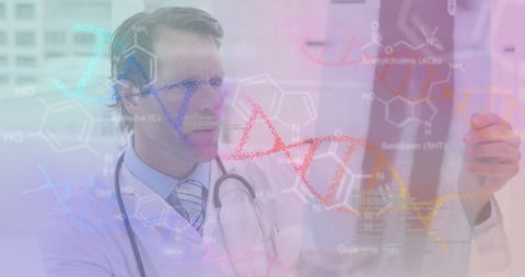 innovative healthcare: doctor analyzing complex dna data - Download Free Stock Images Pikwizard.com