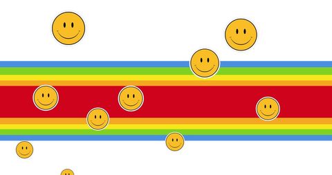 colorful smiley faces on rainbow stripes for positive vibes - Download Free Stock Images Pikwizard.com