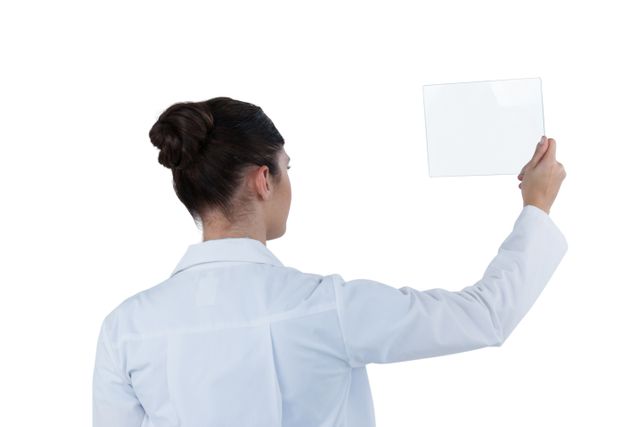 Rear View of Female Doctor Holding Digital Tablet - Download Free Stock Images Pikwizard.com