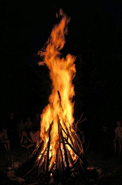 Large Bonfire Burning at Night - Download Free Stock Photos Pikwizard.com