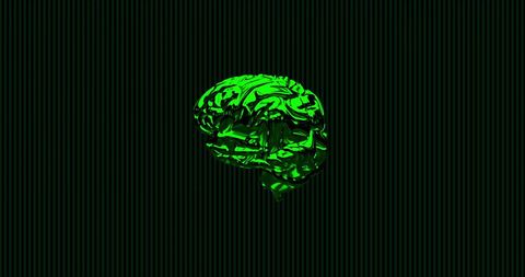 Digital Green Brain Over Binary Code Matrix - Download Free Stock Images Pikwizard.com