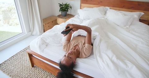 Cozy morning relaxation at home with natural light