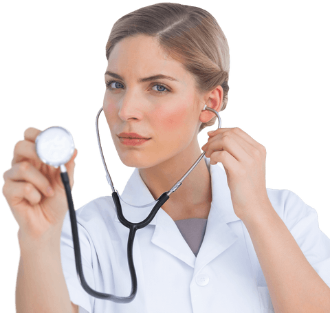 Nurse with stethoscope transparent background