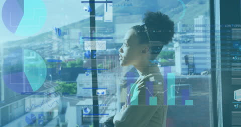 Business Strategist Analyzing Financial Data in Modern Office