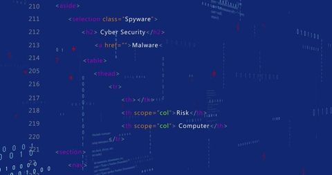 Digital Data Processing Code on Blue Background - Download Free Stock Images Pikwizard.com