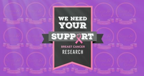 Breast Cancer Awareness Ribbon Support Message