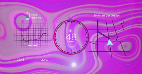 Futuristic digital data processing dashboard interface
