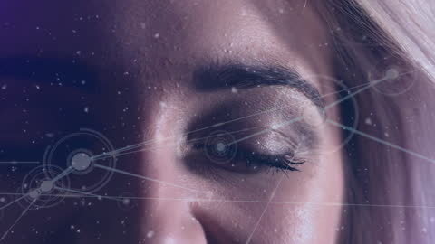 Woman's Eyes With Futuristic Technology Overlay